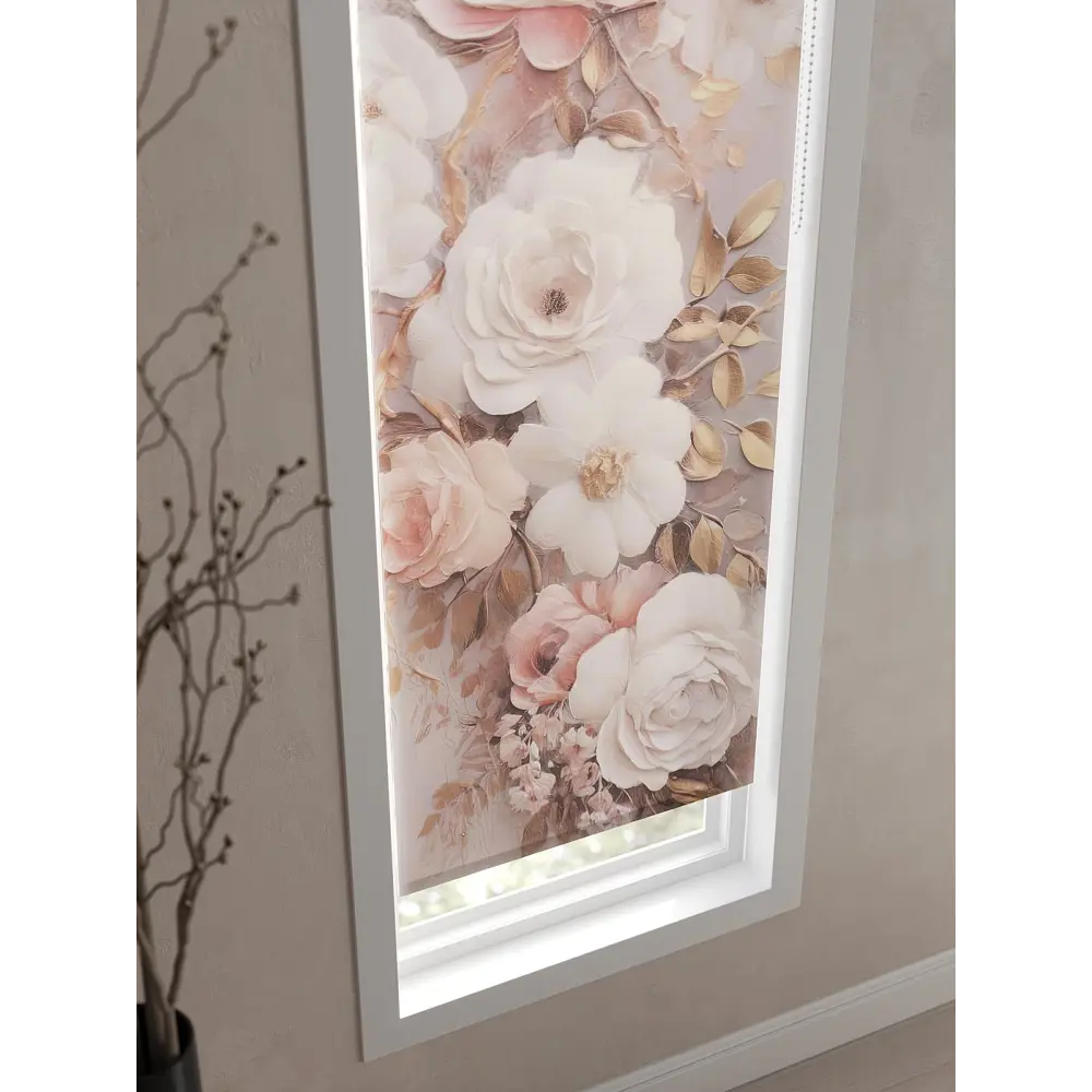 Фото 4 Рулонная штора AT Home Панно 52x170 см цвет бежевый, белый, розовый Фото 4 Рулонная штора AT Home Панно 52x170 см цвет бежевый, белый, розовый