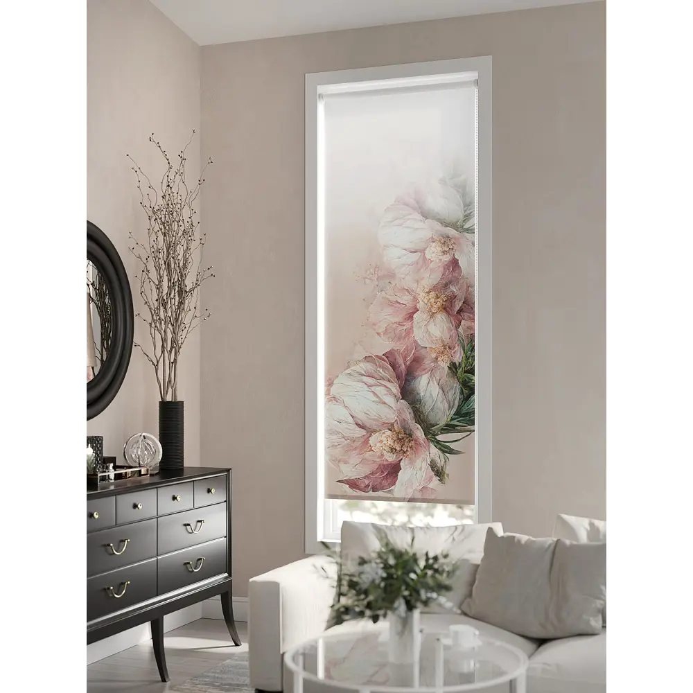 Фото 3 Рулонная штора AT Home Флорас 62x170 см цвет белый, розовый Фото 3 Рулонная штора AT Home Флорас 62x170 см цвет белый, розовый