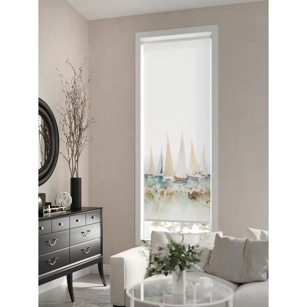Фото 3 Рулонная штора AT Home Лодки 62x170 см цвет белый, желтый, бирюзовый, золотой Фото 3 Рулонная штора AT Home Лодки 62x170 см цвет белый, желтый, бирюзовый, золотой