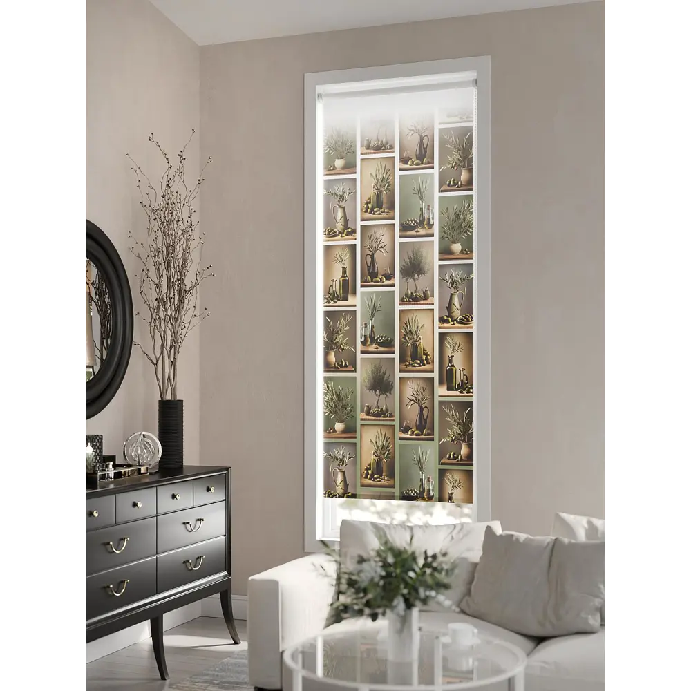 Фото 3 Рулонная штора AT Home Оливы 62x170 см цвет бежевый, зеленый, оливковый