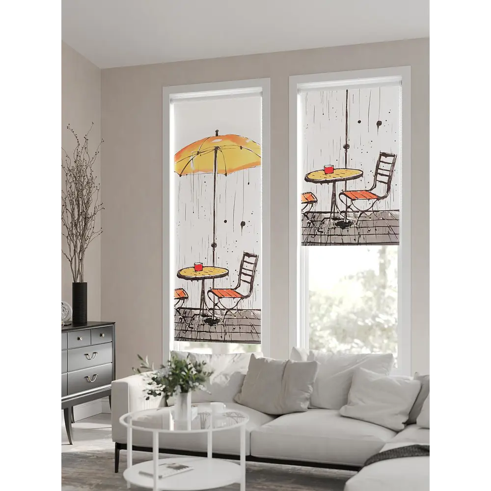 Фото 7 Рулонная штора AT Home Дождь 62x170 см цвет белый, желтый Фото 7 Рулонная штора AT Home Дождь 62x170 см цвет белый, желтый