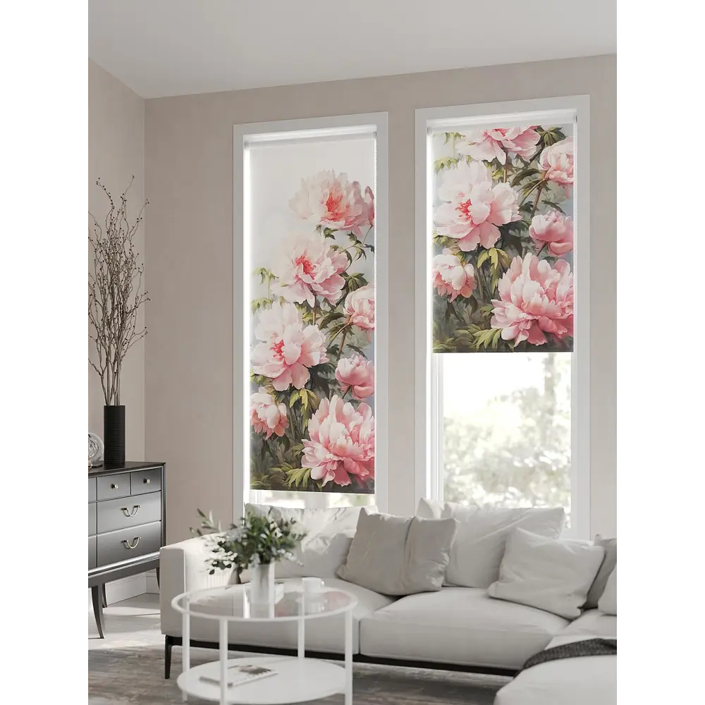 Фото 6 Рулонная штора AT Home Пионы 62x170 см цвет белый, зеленый, розовый Фото 6 Рулонная штора AT Home Пионы 62x170 см цвет белый, зеленый, розовый
