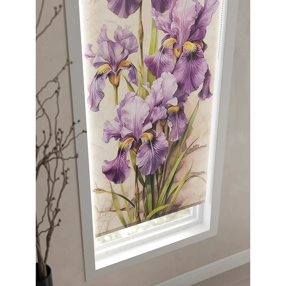 Фото 6 Рулонная штора AT Home Ирисы 62x170 см цвет фиолетовый Фото 6 Рулонная штора AT Home Ирисы 62x170 см цвет фиолетовый