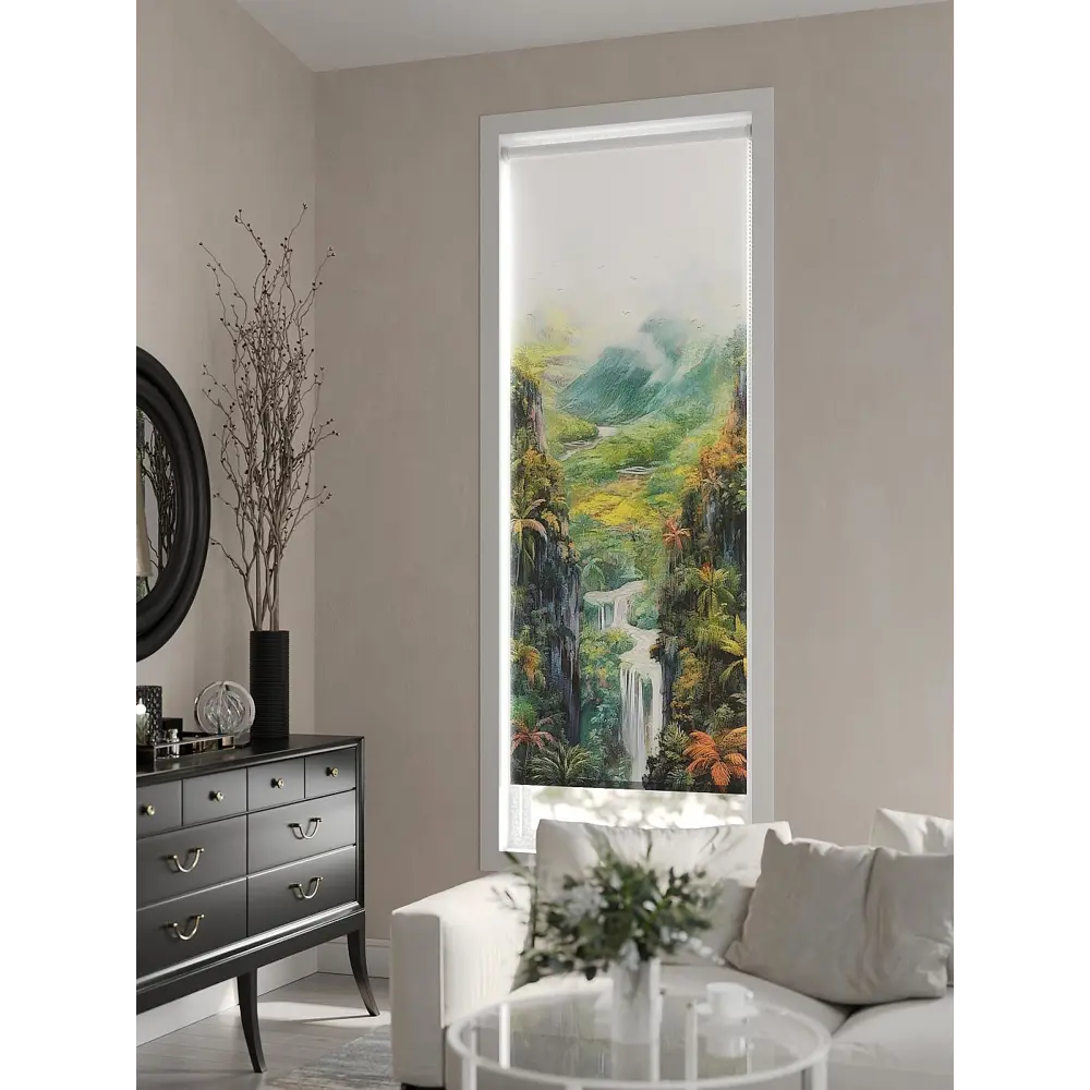 Фото 3 Рулонная штора AT Home Каскада 62x170 см цвет белый, зеленый Фото 3 Рулонная штора AT Home Каскада 62x170 см цвет белый, зеленый