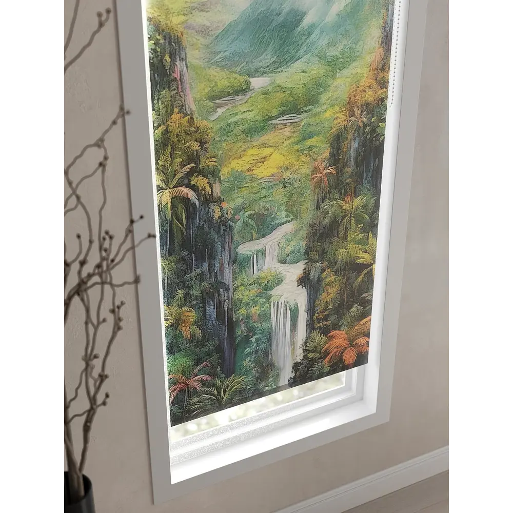 Фото 6 Рулонная штора AT Home Каскада 62x170 см цвет белый, зеленый Фото 6 Рулонная штора AT Home Каскада 62x170 см цвет белый, зеленый