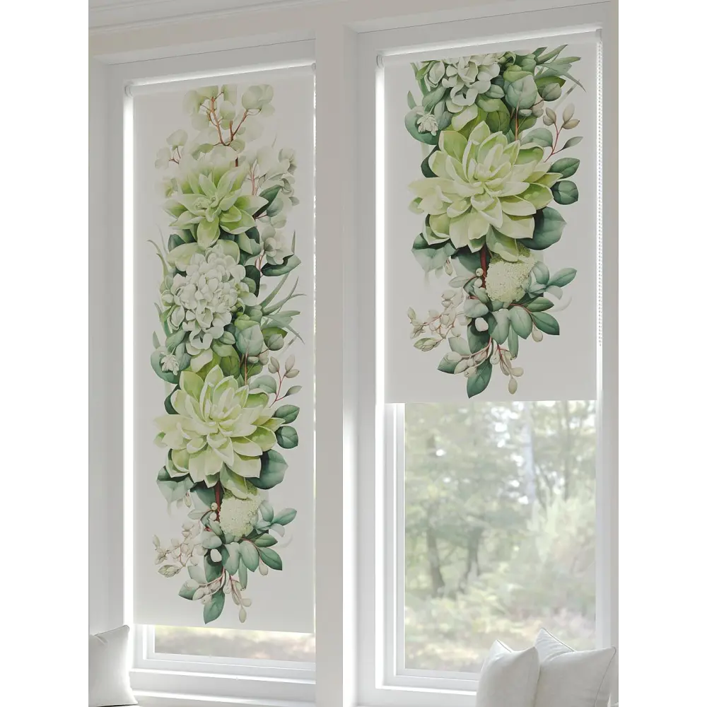 Фото 3 Рулонная штора At home Рултис 62x170 см цвет бежевый/зеленый/белый Фото 3 Рулонная штора At home Рултис 62x170 см цвет бежевый/зеленый/белый