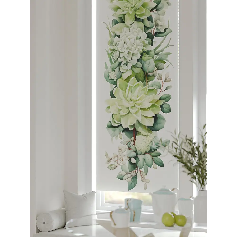 Фото 4 Рулонная штора At home Рултис 62x170 см цвет бежевый/зеленый/белый Фото 4 Рулонная штора At home Рултис 62x170 см цвет бежевый/зеленый/белый