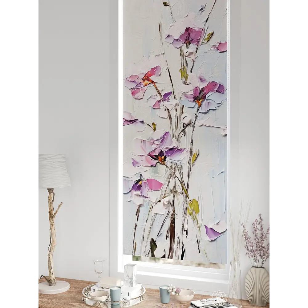 Фото 8 Рулонная штора At home Федера 62x170 см цвет белый/фиолетовый Фото 8 Рулонная штора At home Федера 62x170 см цвет белый/фиолетовый