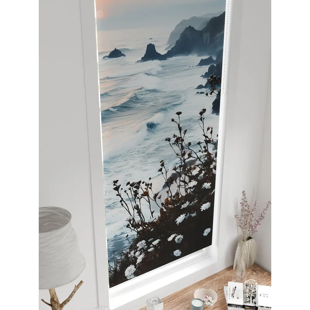 Фото 3 Рулонная штора At home Федера 62x170 см цвет бежевый/серый/синий/розовый