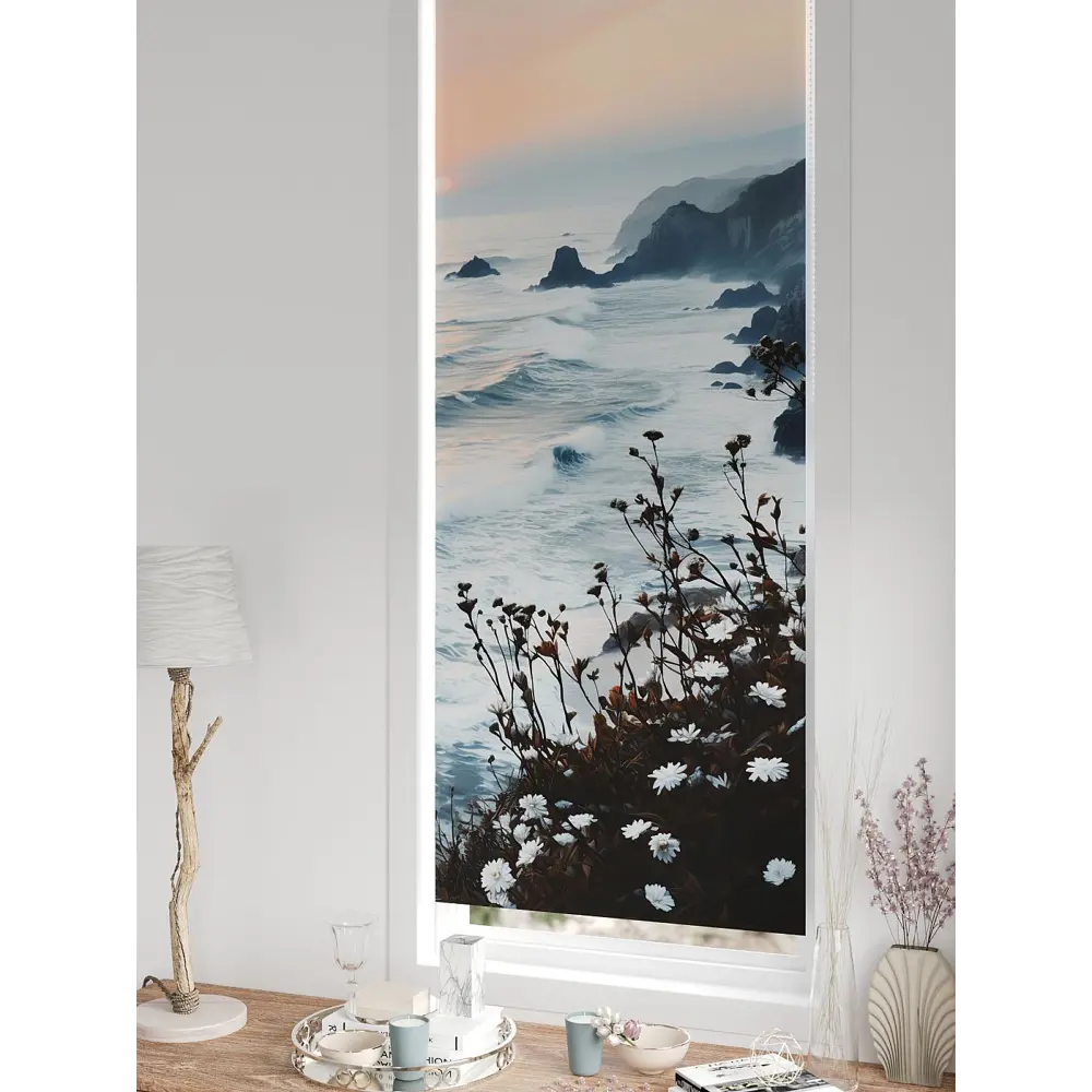 Фото 8 Рулонная штора At home Федера 62x170 см цвет бежевый/серый/синий/розовый