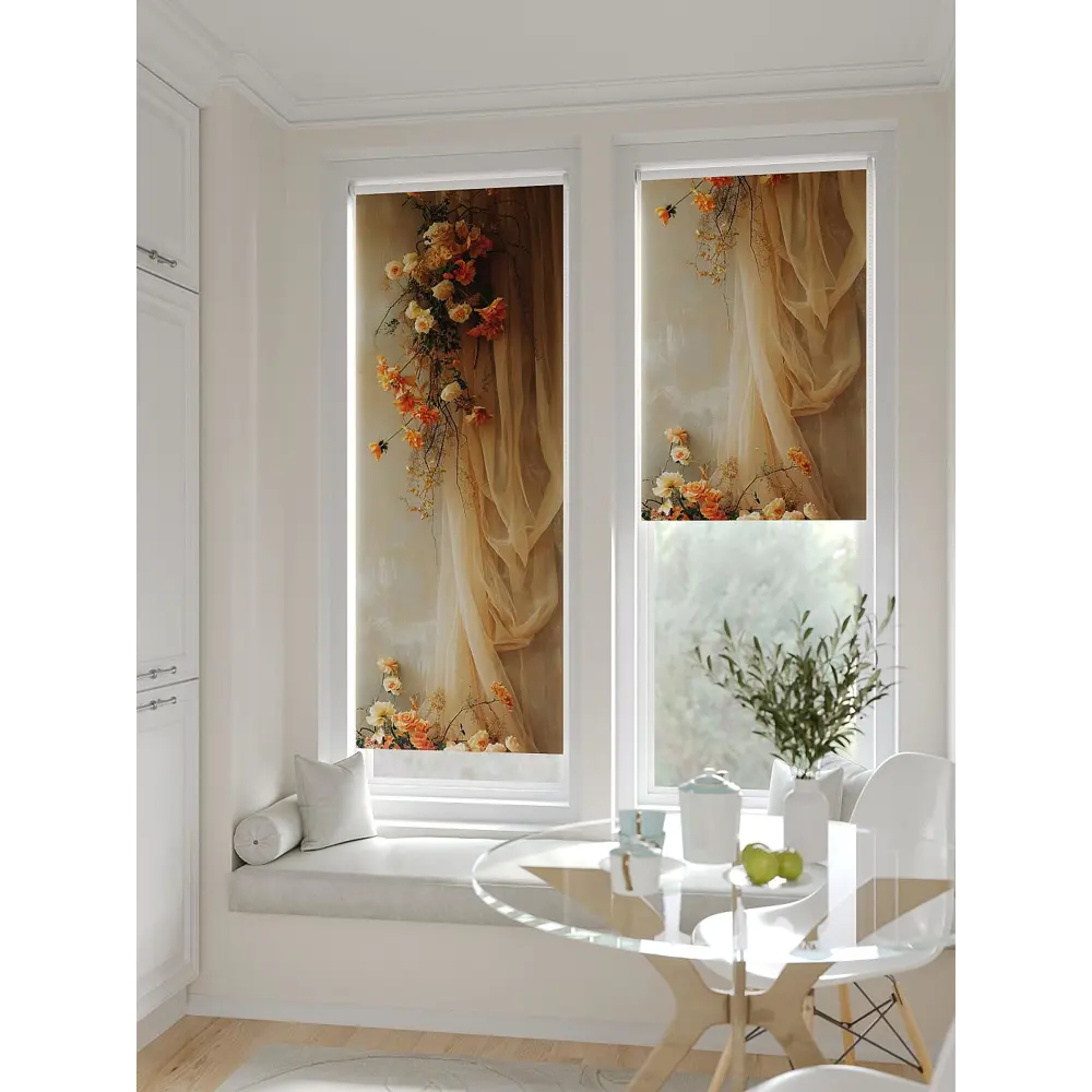 Фото 3 Рулонная штора At home Федера 62x170 см цвет бежевый/оранжевый/зеленый Фото 3 Рулонная штора At home Федера 62x170 см цвет бежевый/оранжевый/зеленый