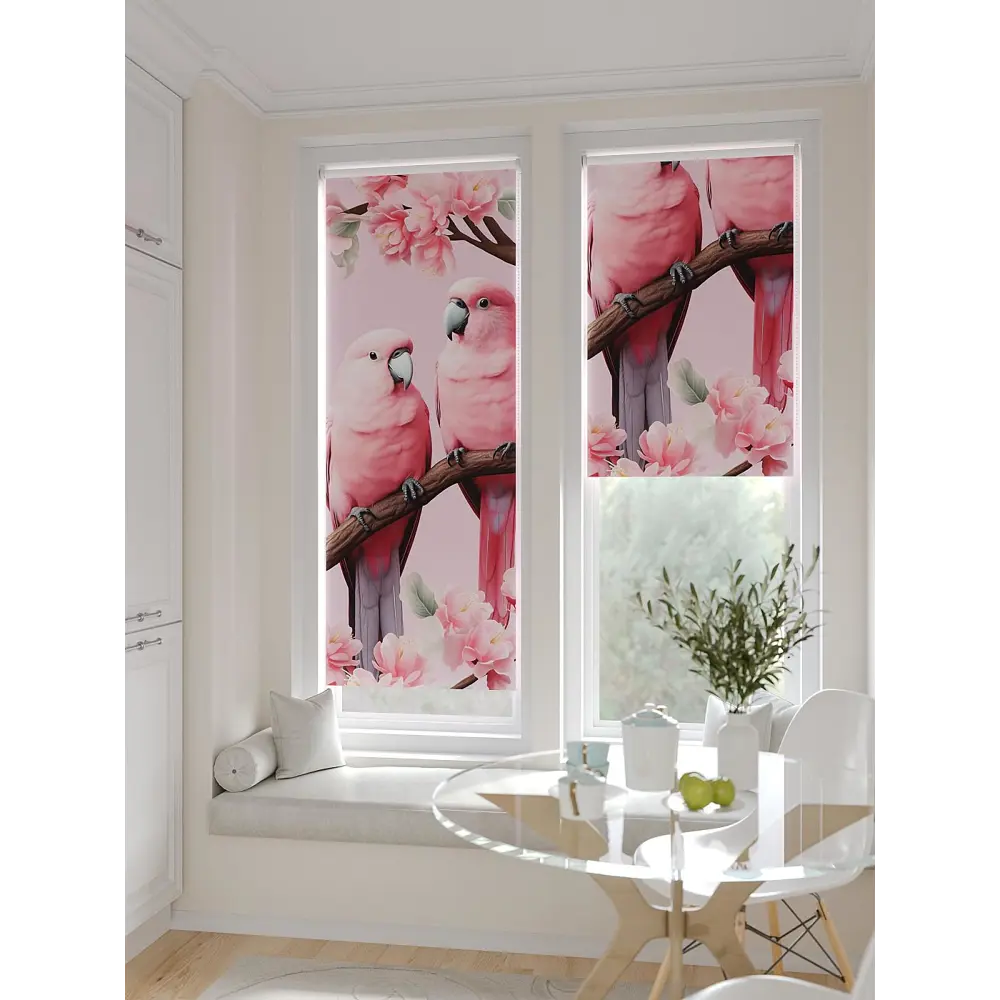 Фото 3 Рулонная штора At home Федера 62x170 см цвет розовый/коричневый/зеленый/бирюзовый/серый