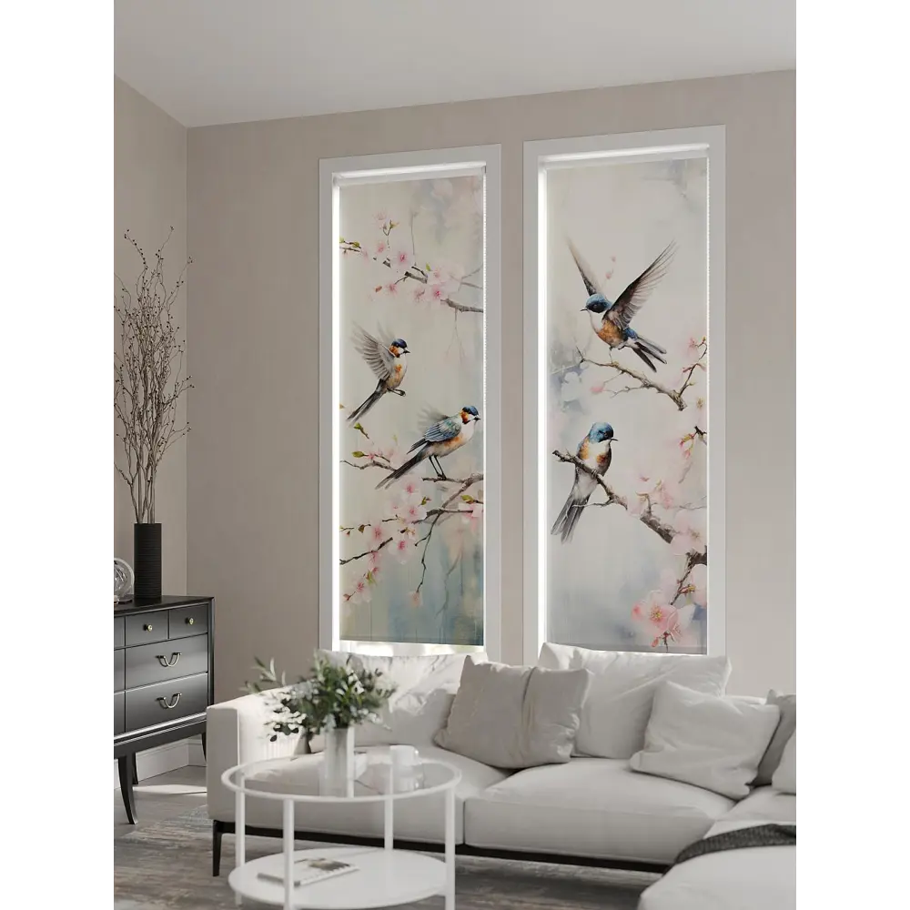 Фото 3 Рулонная штора At home Фрезис 57x170 см цвет бежевый/синий/розовый