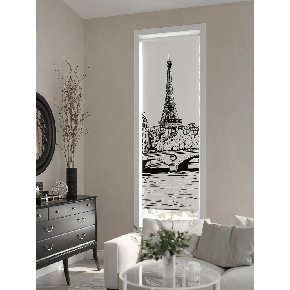 Фото 5 Рулонная штора At home Фрезис AT777784 57x170 см цвет белый/черный Фото 5 Рулонная штора At home Фрезис AT777784 57x170 см цвет белый/черный