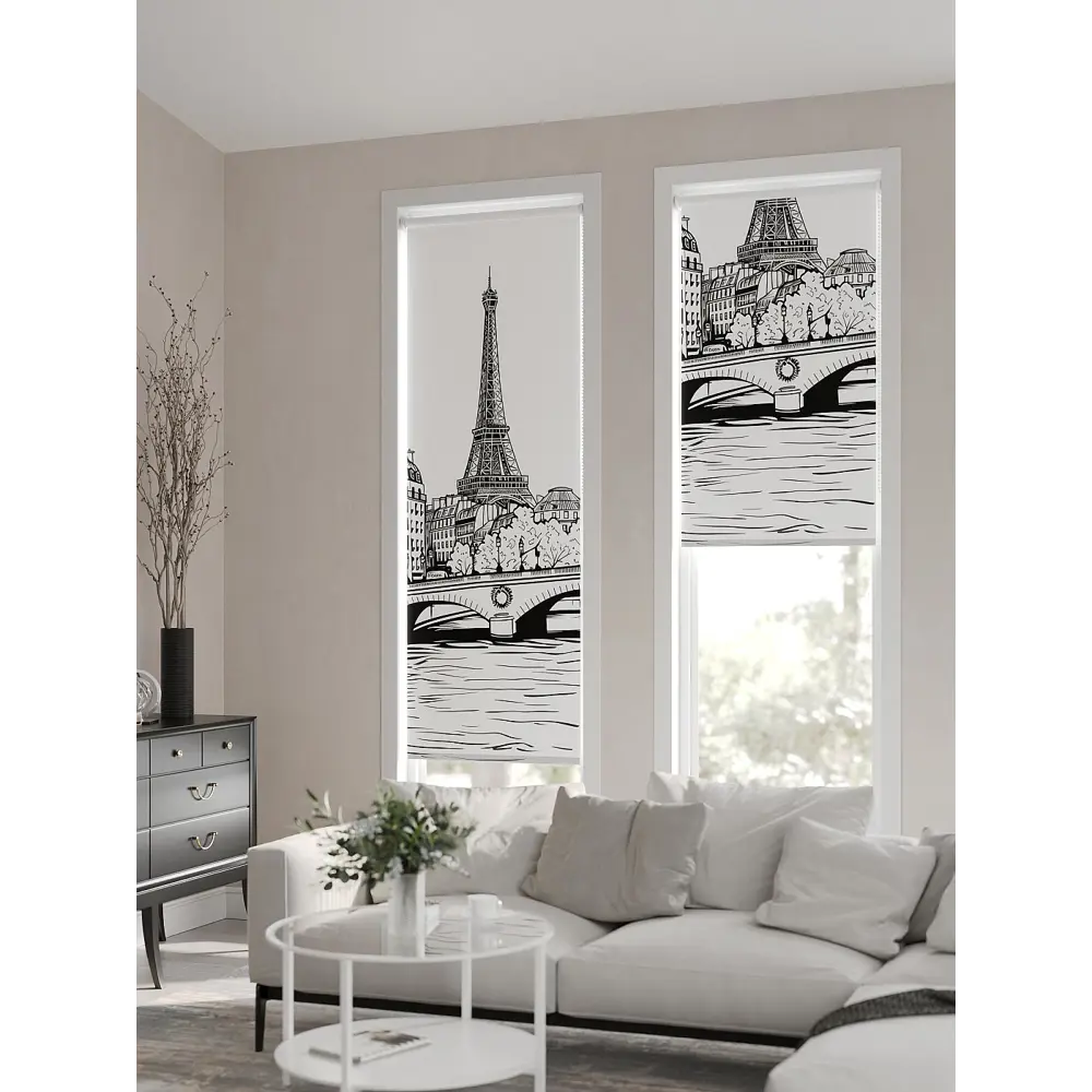Фото 7 Рулонная штора At home Фрезис AT777784 57x170 см цвет белый/черный Фото 7 Рулонная штора At home Фрезис AT777784 57x170 см цвет белый/черный