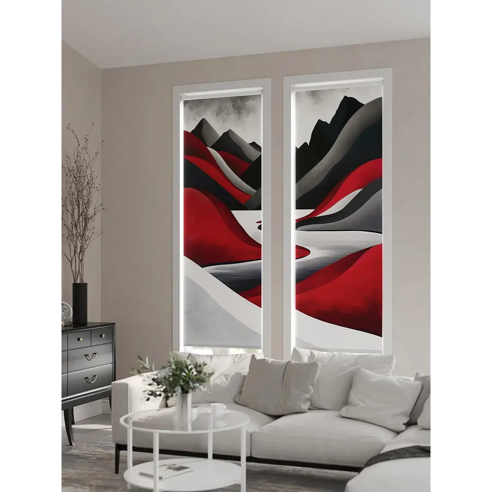 Фото 3 Рулонная штора At home Фрезис AT777779 57x170 см цвет красный/серый Фото 3 Рулонная штора At home Фрезис AT777779 57x170 см цвет красный/серый