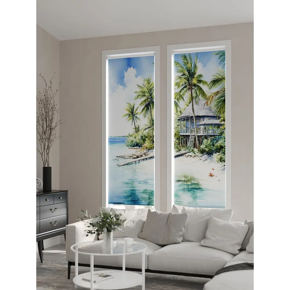 Фото 3 Рулонная штора At home Фрезис AT777844 57x170 см цвет белый/зеленый/синий/серый Фото 3 Рулонная штора At home Фрезис AT777844 57x170 см цвет белый/зеленый/синий/серый