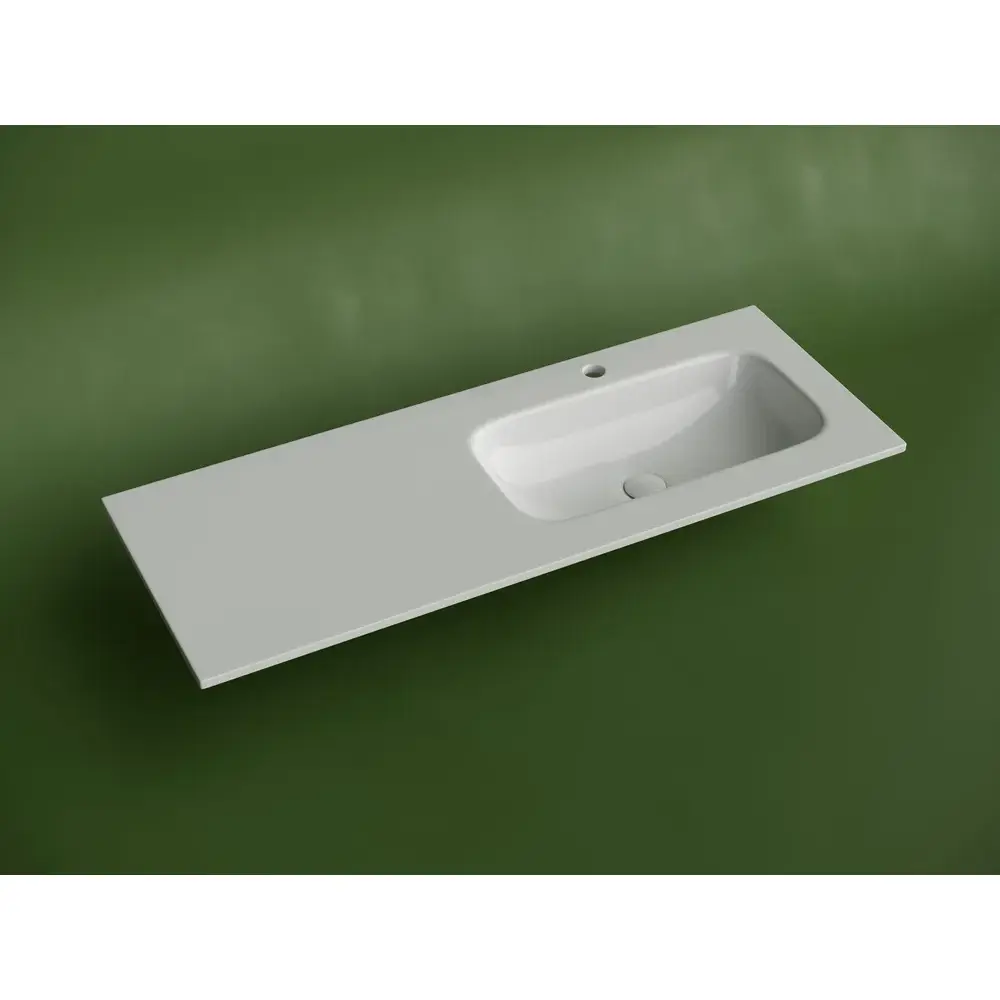 Фото 2 Раковина накладная мебельная Ceramicanova Grace CN7021 121см с чашей справа и отверстием под смеситель Фото 2 Раковина накладная мебельная Ceramicanova Grace CN7021 121см с чашей справа и отверстием под смеситель