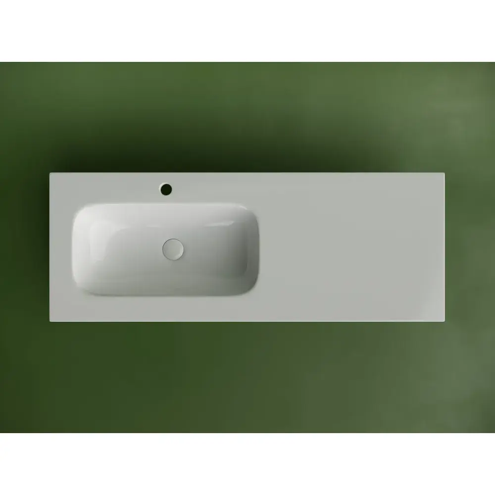 Фото 3 Раковина накладная мебельная Ceramicanova Grace CN7020 121см с чашей слева и отверстием под смеситель Фото 3 Раковина накладная мебельная Ceramicanova Grace CN7020 121см с чашей слева и отверстием под смеситель