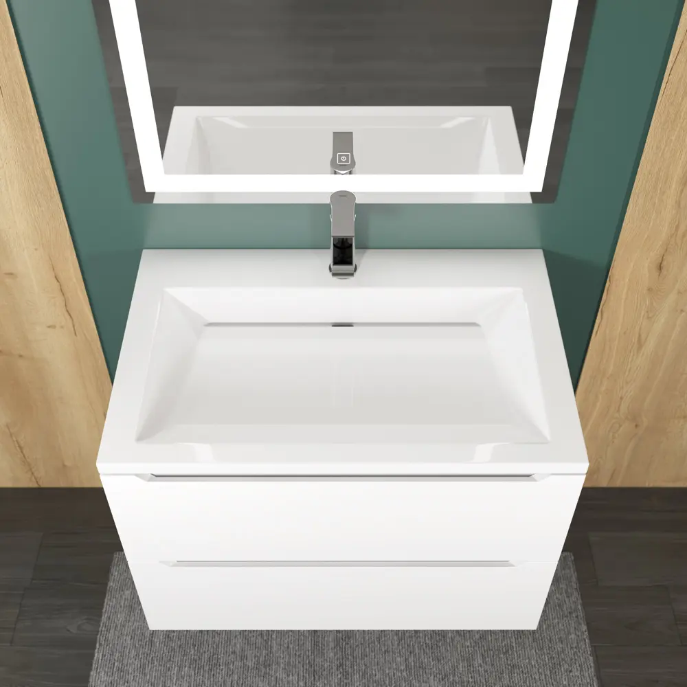 Фото 5 Раковина для ванной Uperwood Infinity 70 см белая глянцевая Фото 5 Раковина для ванной Uperwood Infinity 70 см белая глянцевая