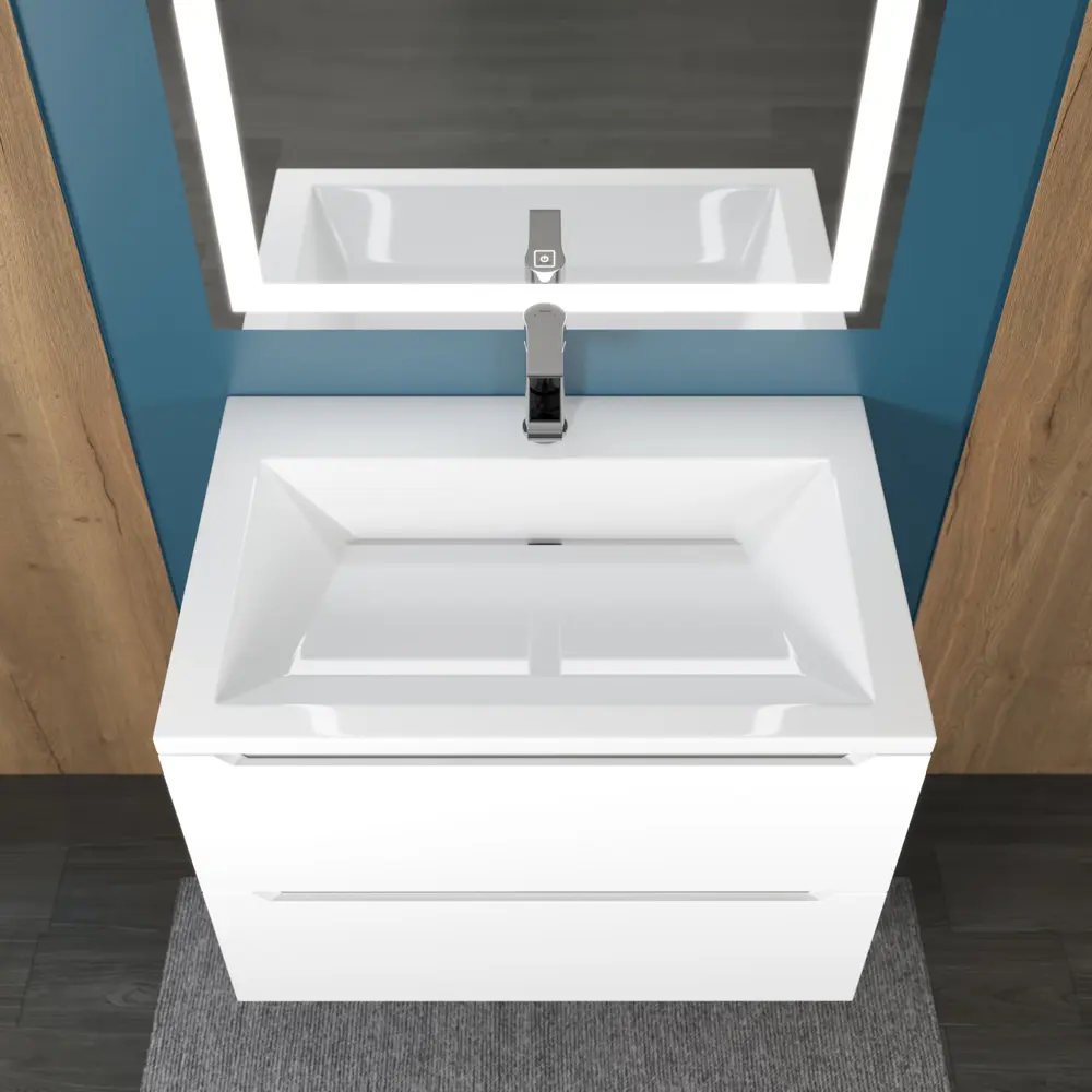 Фото 2 Раковина для ванной Uperwood Olivia 70 см белая глянцевая Фото 2 Раковина для ванной Uperwood Olivia 70 см белая глянцевая