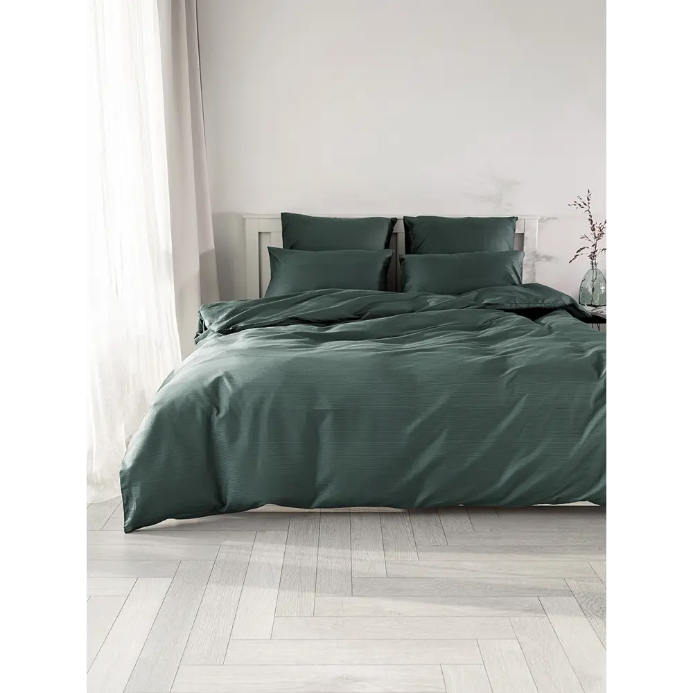 Фото 8 Простыня Denastia BASIC COLLECTION 250x240 см сатин без резинки цвет зеленый Фото 8 Простыня Denastia BASIC COLLECTION 250x240 см сатин без резинки цвет зеленый