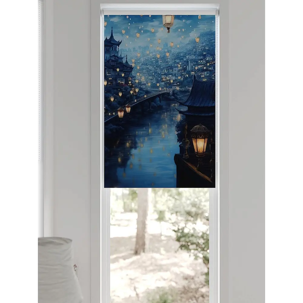 Фото 3 Рулонная штора блэкаут At Home Лунмикс AT774150057, 57x170 см, цвет синий, серый Фото 3 Рулонная штора блэкаут At Home Лунмикс AT774150057, 57x170 см, цвет синий, серый