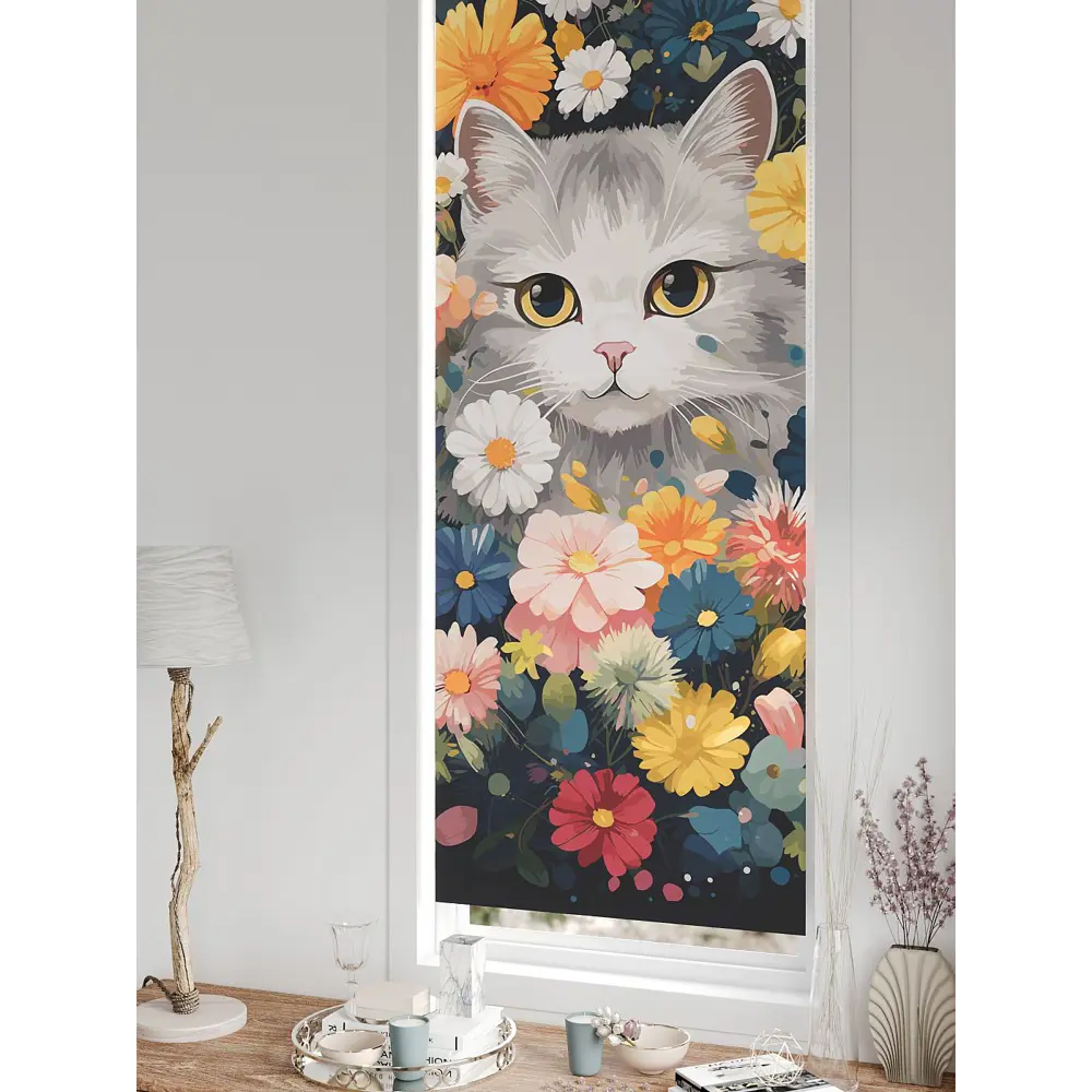 Фото Рулонная штора блэкаут At Home Федера AT774748, 62x170 см, цвет разноцветный