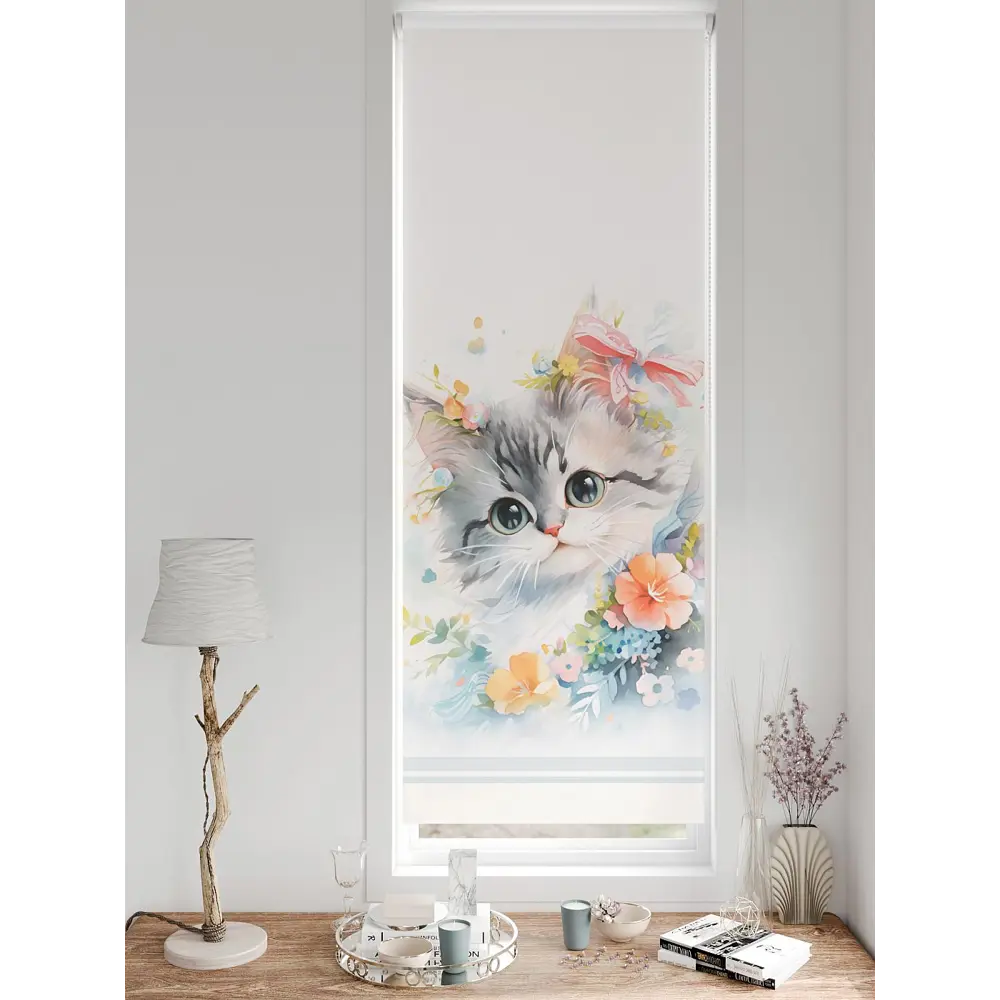 Фото 2 Рулонная штора блэкаут At Home Федера AT774750, 62x170 см, цвет разноцветный