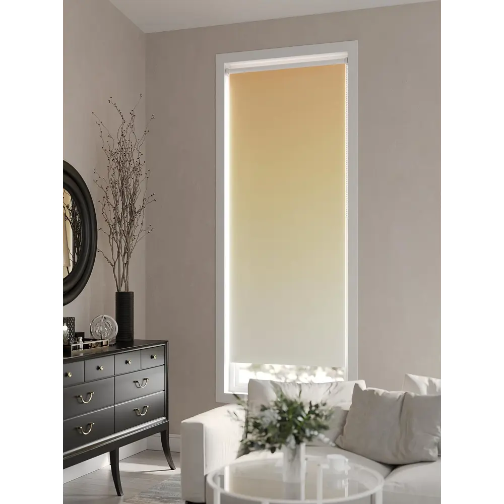 Фото Рулонная штора At Home Лирикас AT782280068, 68x170 см, цвет бежевый, оранжевый