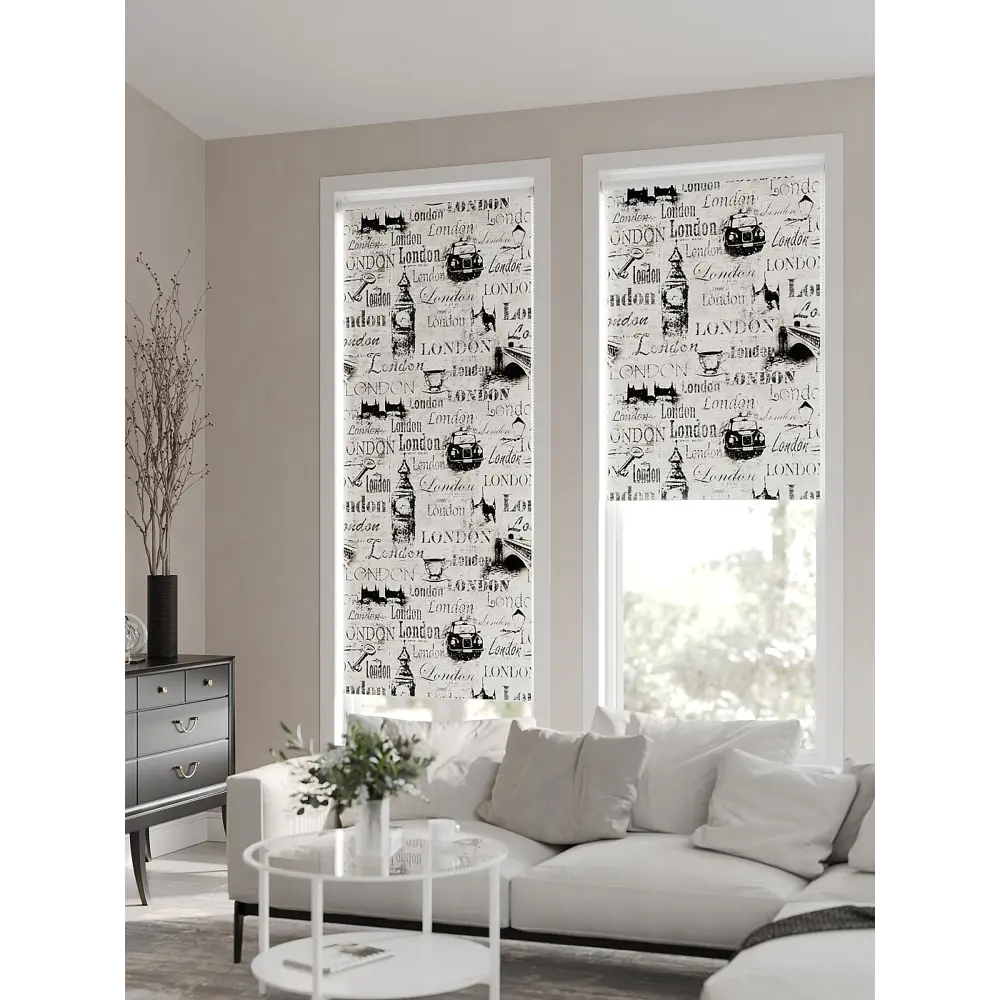 Фото 2 Рулонная штора At Home Лирикас AT782286068, 68x170 см, цвет бежевый, серый