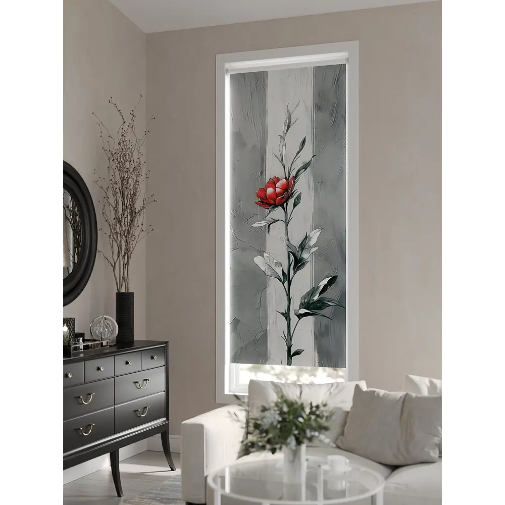 Фото 2 Рулонная штора At Home Лирикас AT782298068, 68x170 см, цвет красный, серый