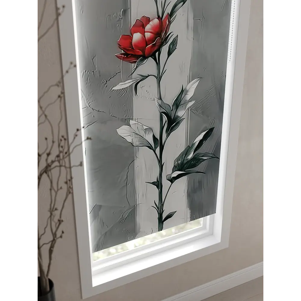 Фото 4 Рулонная штора At Home Лирикас AT782298068, 68x170 см, цвет красный, серый