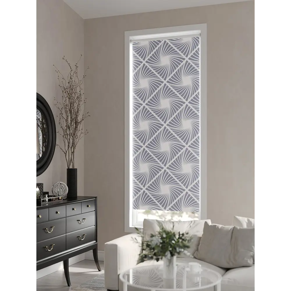 Фото 9 Рулонная штора At Home Клартис AT782203062, 62x170 см, цвет белый, серый