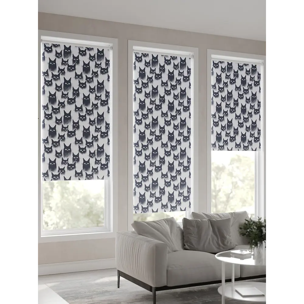 Фото 9 Рулонная штора At Home Клартис AT782209062, 62x170 см, цвет белый, серый