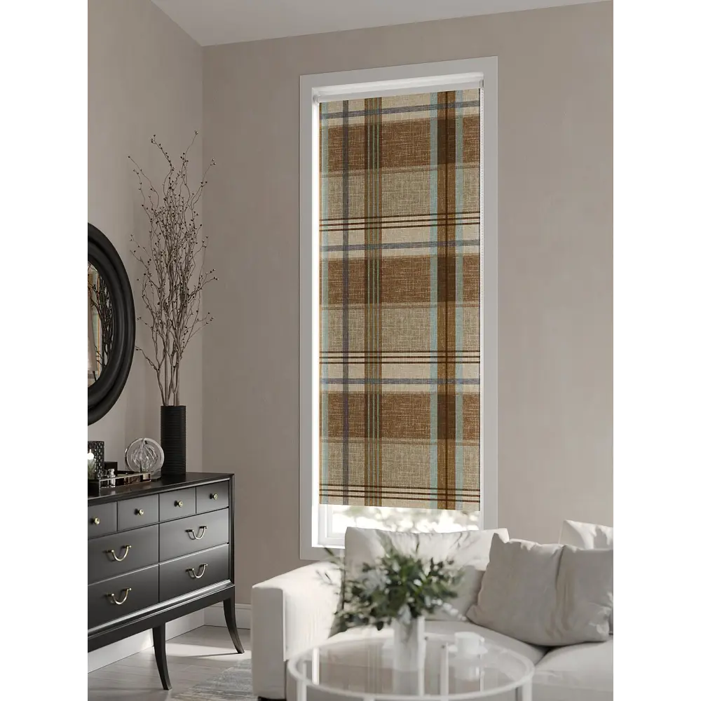 Фото 10 Рулонная штора At Home Ронлирт AT782261057, 57x170 см, цвет коричневый, бирюзовый