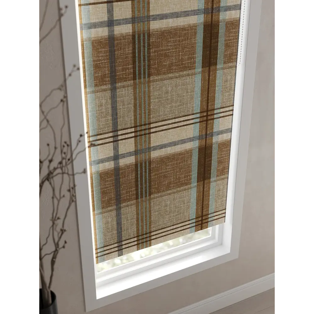 Фото 4 Рулонная штора At Home Ронлирт AT782261057, 57x170 см, цвет коричневый, бирюзовый