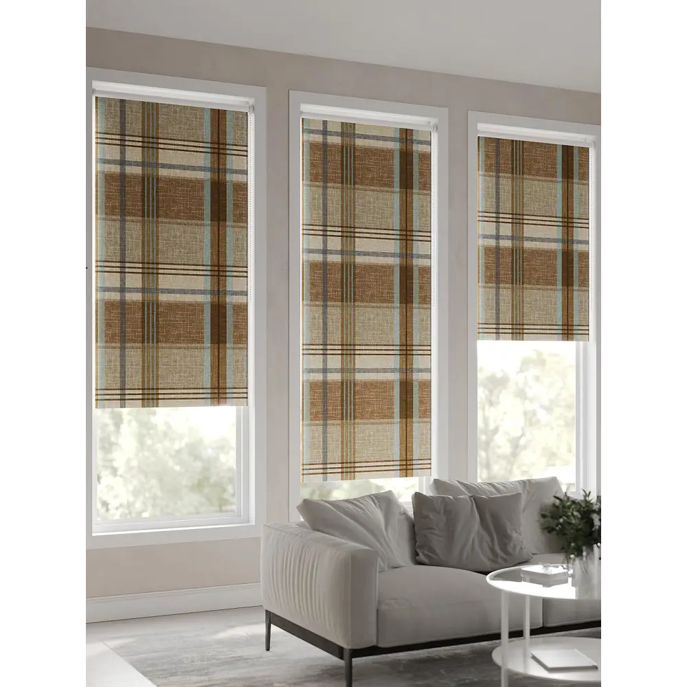 Фото 5 Рулонная штора At Home Ронлирт AT782261057, 57x170 см, цвет коричневый, бирюзовый