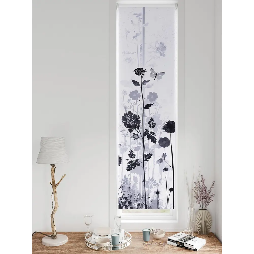 Фото 3 Рулонная штора блэкаут At Home AT779008, 47x170 см, цвет серый, фиолетовый Фото 3 Рулонная штора блэкаут At Home AT779008, 47x170 см, цвет серый, фиолетовый