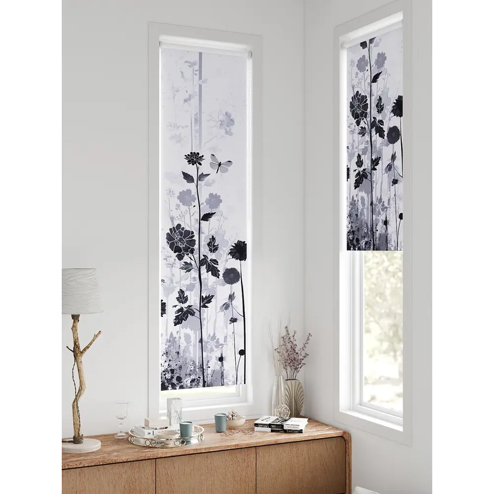 Фото Рулонная штора блэкаут At Home AT779008, 47x170 см, цвет серый, фиолетовый Фото Рулонная штора блэкаут At Home AT779008, 47x170 см, цвет серый, фиолетовый