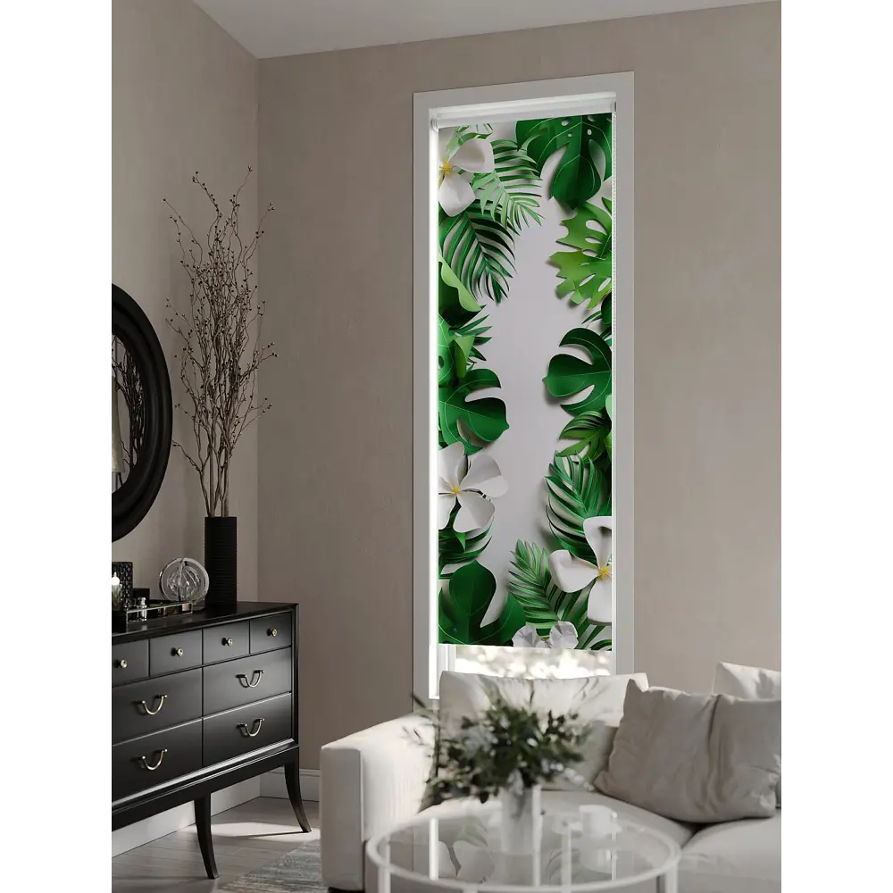 Фото 5 Рулонная штора At Home AT777047, 57x170 см, цвет белый, зеленый