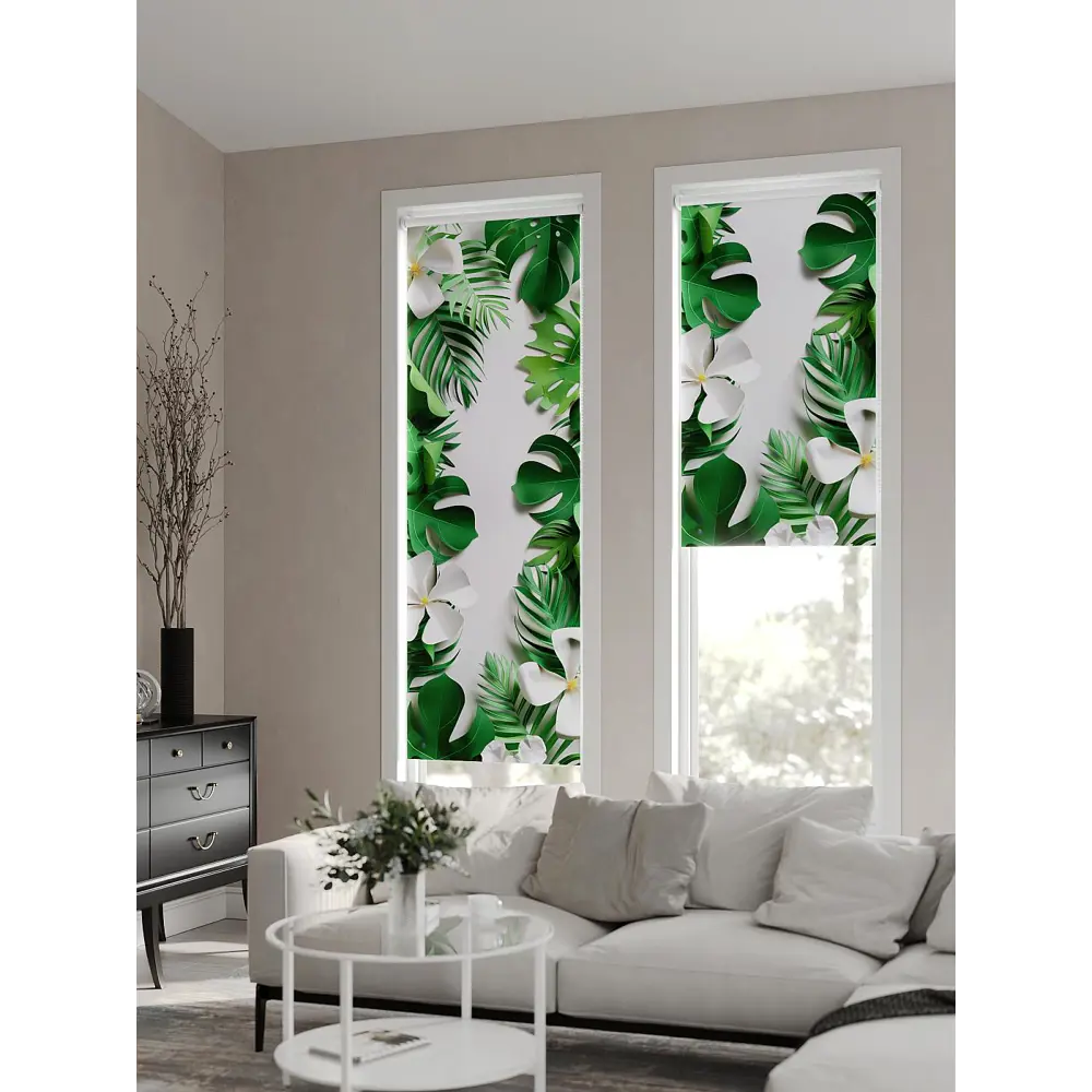 Фото 2 Рулонная штора At Home AT777047, 57x170 см, цвет белый, зеленый Фото 2 Рулонная штора At Home AT777047, 57x170 см, цвет белый, зеленый