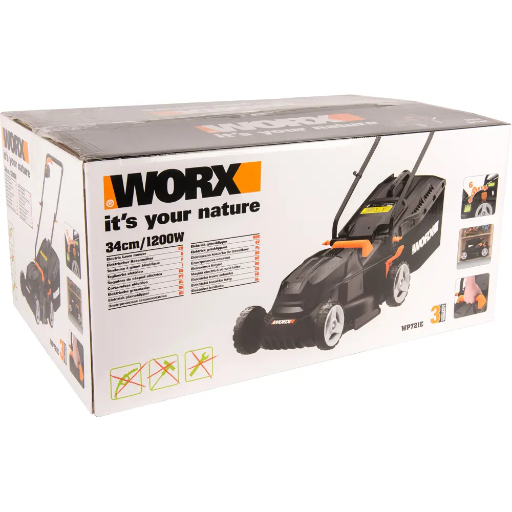 Фото 12 Газонокосилка электрическая Worx WP721Е 1200 Вт 34 см Фото 12 Газонокосилка электрическая Worx WP721Е 1200 Вт 34 см