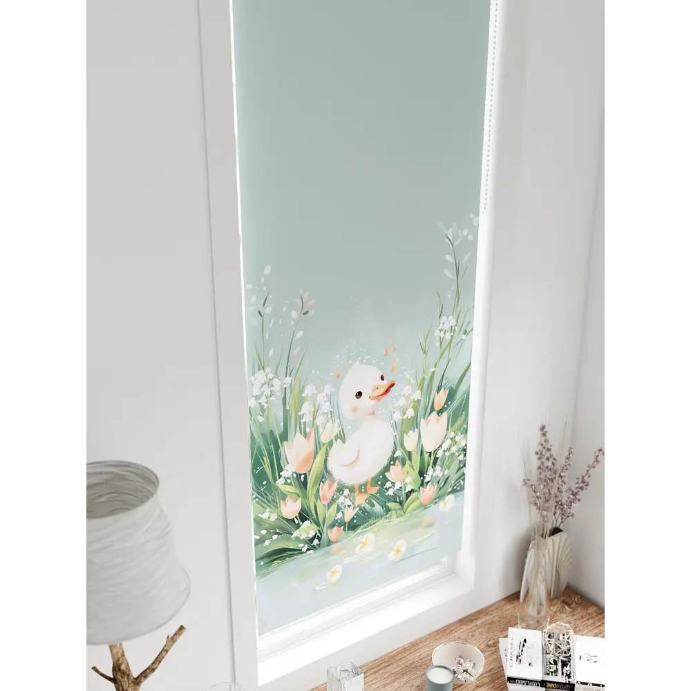 Фото 4 Рулонная штора блэкаут At Home Флорко AT780074 57x170 см, цвет белый