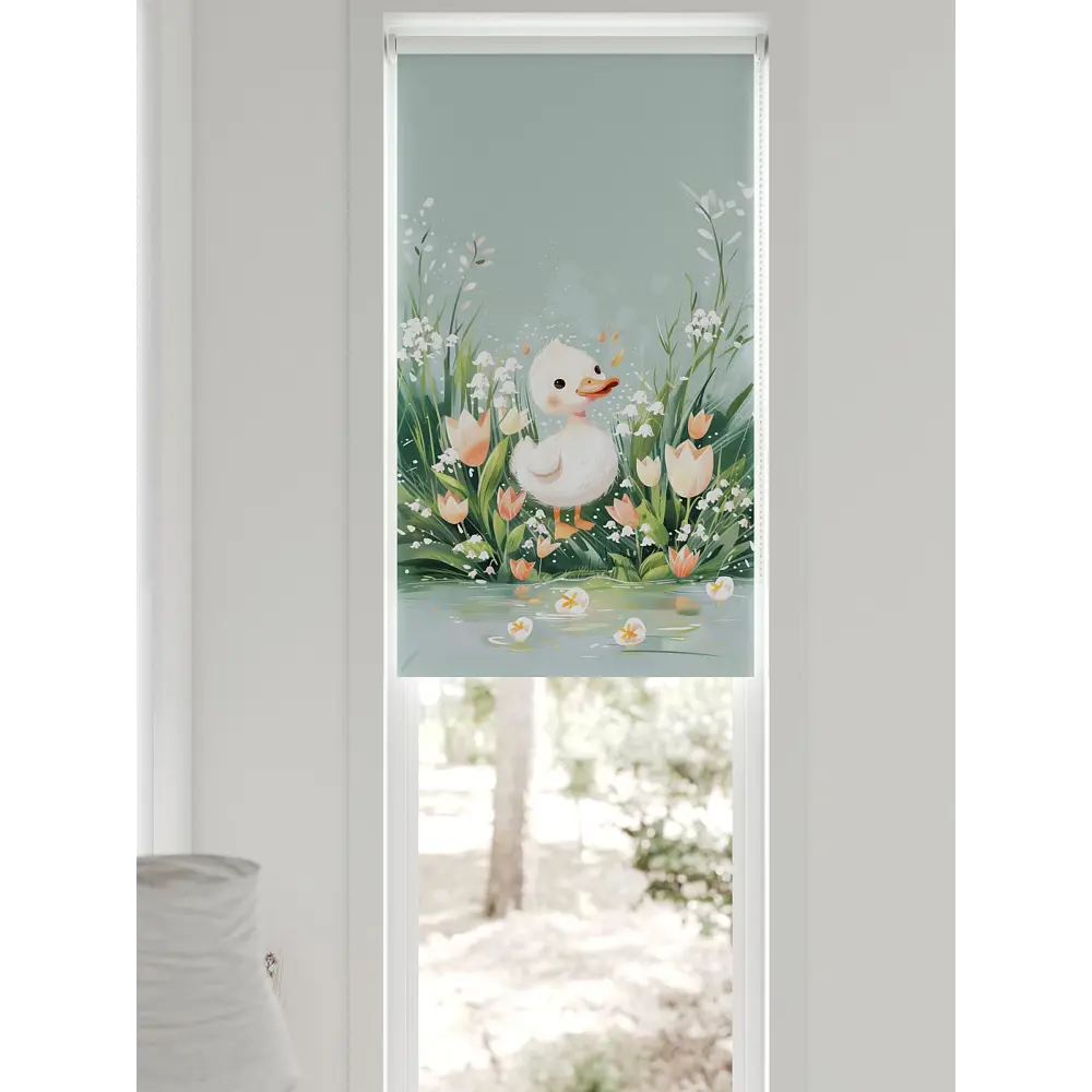 Фото 8 Рулонная штора блэкаут At Home Флорко AT780074 57x170 см, цвет белый