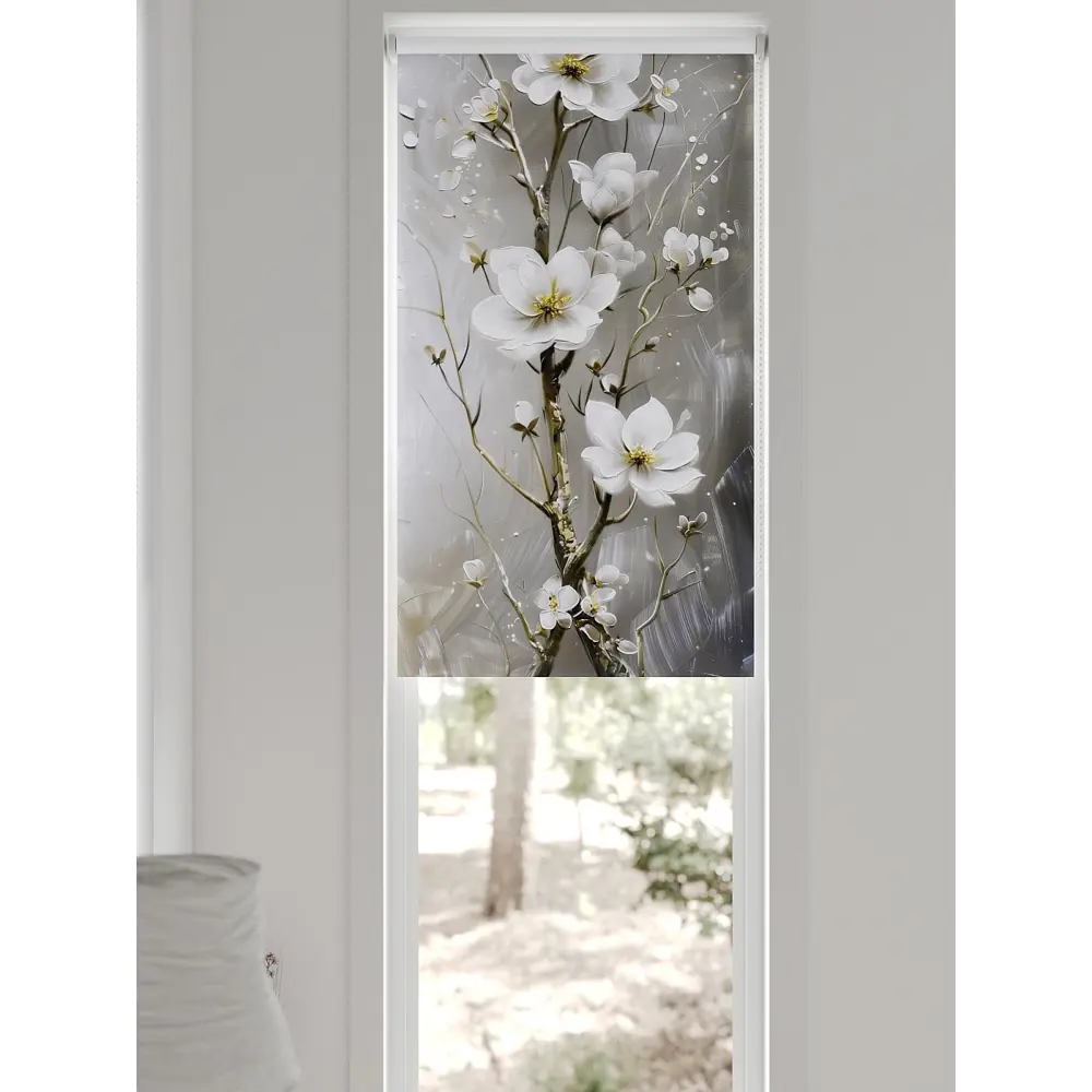 Фото 6 Рулонная штора блэкаут At Home Флорко AT780216 57x170 см, цвет белый Фото 6 Рулонная штора блэкаут At Home Флорко AT780216 57x170 см, цвет белый