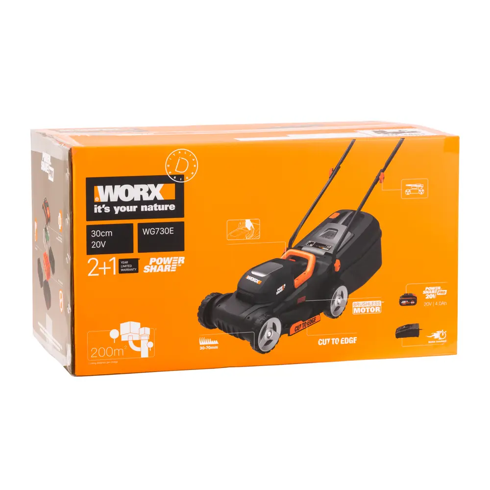 Фото 25 Газонокосилка аккумуляторная Worx WG730E 20 В 30 см 1x4 Ач АКБ и ЗУ входит в комплект Фото 25 Газонокосилка аккумуляторная Worx WG730E 20 В 30 см 1x4 Ач АКБ и ЗУ входит в комплект
