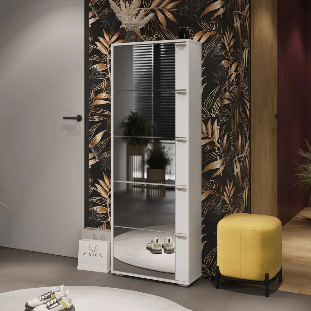 Фото 2 Шкаф для обуви Трия 60x165x23 см ЛДСП цвет белый