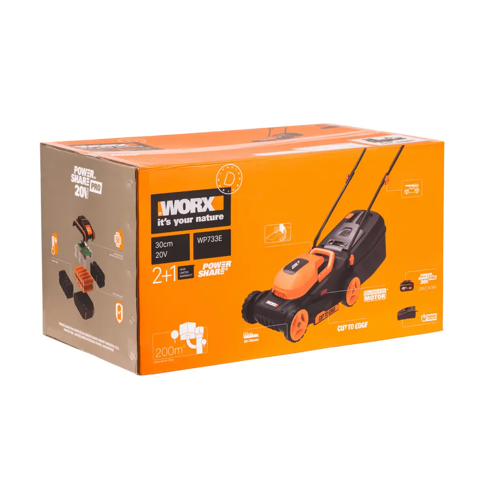 Фото 15 Газонокосилка аккумуляторная бесщеточная Worx WP733E 20 В 30 см 1x4 Ач АКБ и ЗУ входит в комплект Фото 15 Газонокосилка аккумуляторная бесщеточная Worx WP733E 20 В 30 см 1x4 Ач АКБ и ЗУ входит в комплект