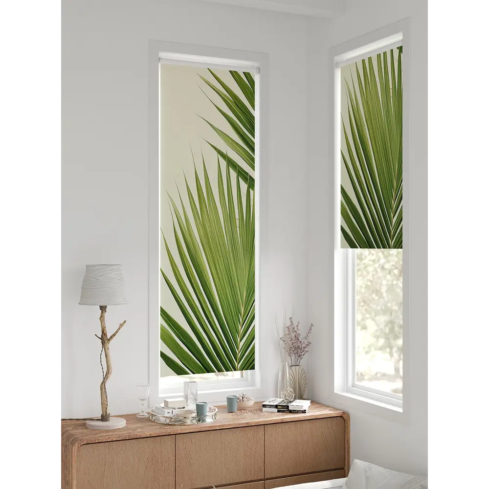 Фото 2 Рулонная штора блэкаут At Home AT780730, 57x170 см, цвет бежевый, зеленый Фото 2 Рулонная штора блэкаут At Home AT780730, 57x170 см, цвет бежевый, зеленый